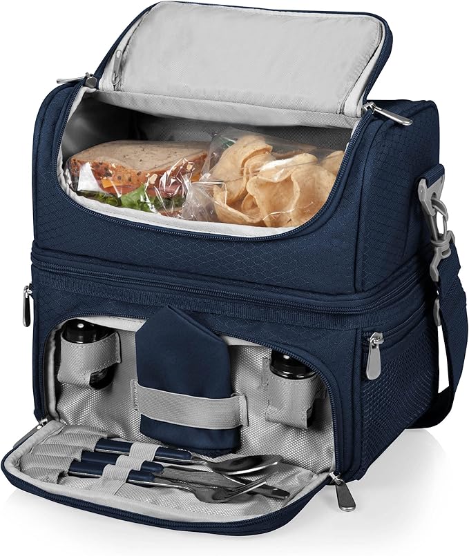 PICNIC TIME NCAA Nebraska Cornhuskers Pranzo Lunch Bag - Insulated Lunch Box with Picnic Set - Lunch Cooler Bag