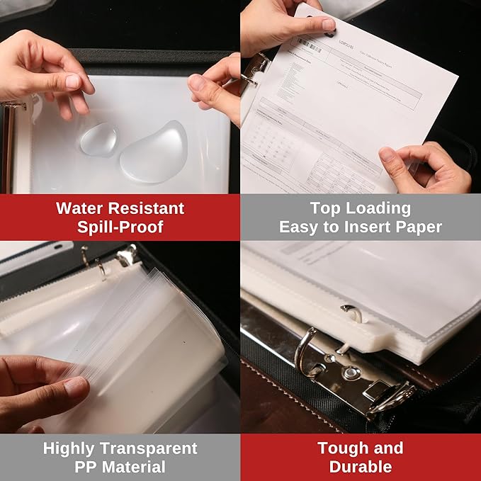 OfficeWerks Clear Sheet Protectors 8.5x11 for 3 Ring Binder, 35 Micron Plastic Sleeves, Top Loading, Reinforced Holes, Archival Safe, Durable Page Protectors for Documents and Binders (500)