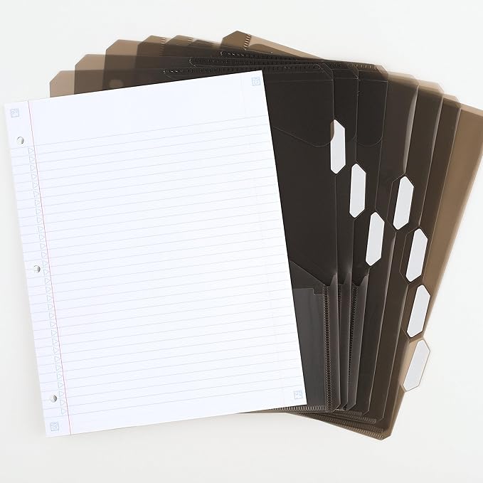 Five Star Flex Refillable Notebook + Study App,College Ruled Paper and 1-1/2 Inch TechLock Ring Binder with Pockets,Tabs and Dividers,300 Sheet Capacity,Black (29324AA2),(Pack of 6)