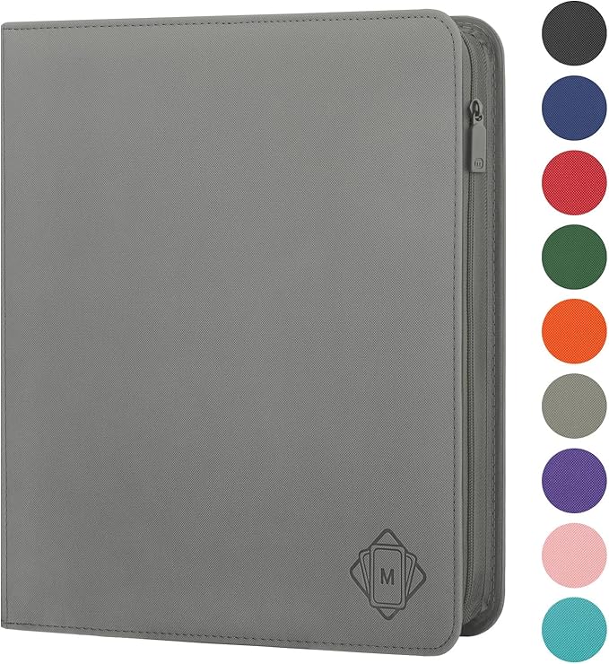 Premium Card Binder 12 Pocket for 720 Pockets Trading Card Binder, PU Zipper Card Collection Album, Sturdy Side-Loading Card Book Holder for MTG, TCG, Game Cards, Sports Cards