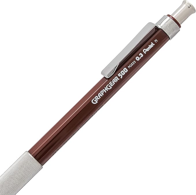 Pentel GraphGear 500 Mechanical Drafting Pencil, (0.7mm), Medium Line, Blue Barrel, Pack of 4 (PG527BP4C)