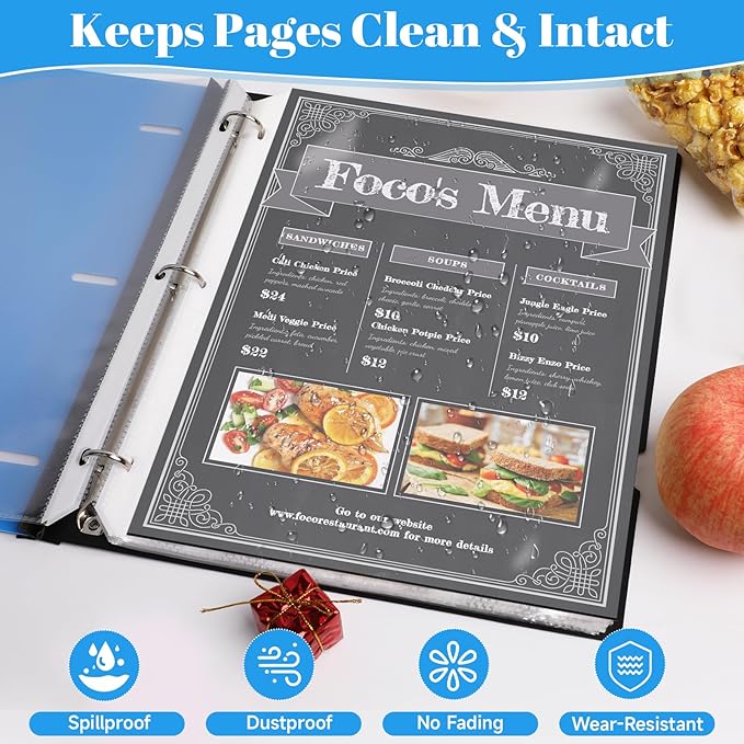 50 Pack Sheet Protectors for 3 Ring Binder - Clear Page Protectors & Plastic Sleeves for Paper 8.5x11 Inch, Binder Sleeves and Paper Protector Sheet for Document, Letter Size, Top Loading