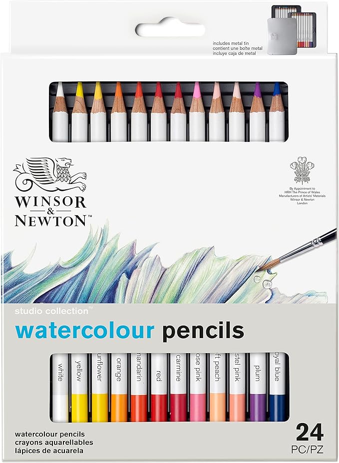 Winsor & Newton Studio Collection Artist Pencils, Watercolor Pencils, Set of 24