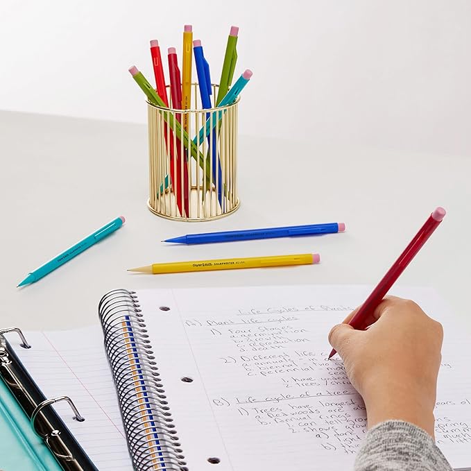 Paper Mate SharpWriter Mechanical Pencils Yellow | 0.7 mm | Shock-Absorbing Tip | Twistable Tip | No Sharpening Needed | 36 Count, Pack of 6
