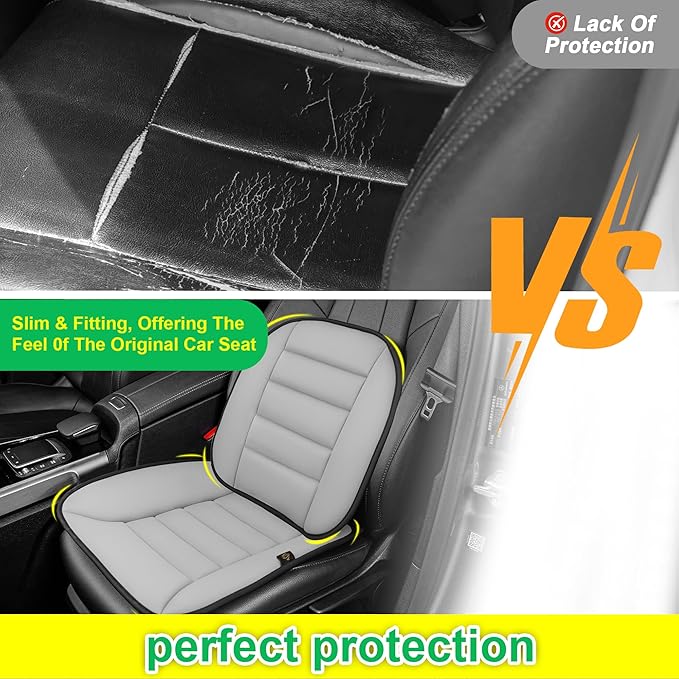 kingphenix Car Seat Cushion with Lumbar Support Pillow: Enhanced Comfort Memory Foam Design for Pain Relief, Ideal for Drivers and Office Use - Ergonomic Lumbar Comfort for Long Sitting - Gray