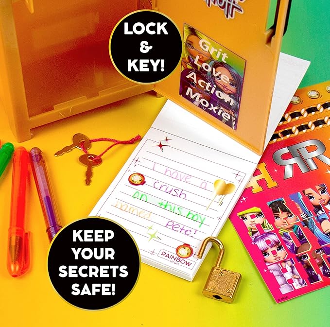 Rainbow High Secret Locker Stationery Set, Including Notepad, Gel Pens Stickers – Ages 6+