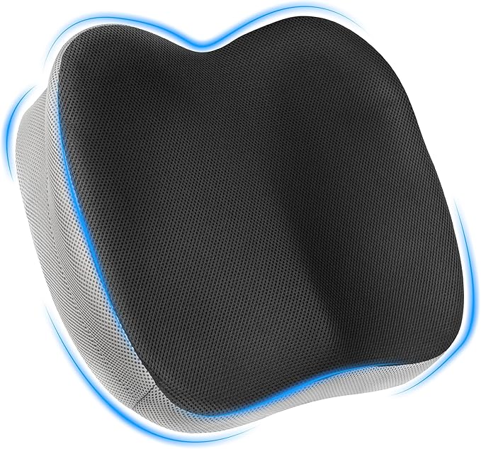 Car Seat Cushion, Ergonomic Memory Foam Car Cushion for Sciatica Pain Relief, Larger Driving Seat Pillow for Short Drivers on Long Drives - Butt Pillow for Truck, Office, Wheelchair - Large Black