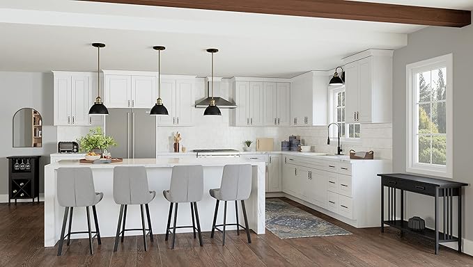Design House Brookings Shaker Fully Assembled Wall Kitchen Cabinet W2430, 24 W x 12 D x 30 H, Painted White, Solid Wood, Design House, 613521