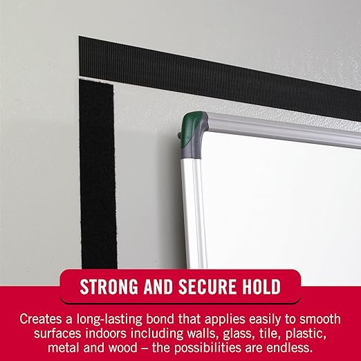 VELCRO Brand 6 Ft x 3/4 in | Sticky Back Tape Roll with Adhesive | Cut Strips to Length | Hook and Loop Fasteners | Perfect for Home, Office or Classroom, Black, 90975W