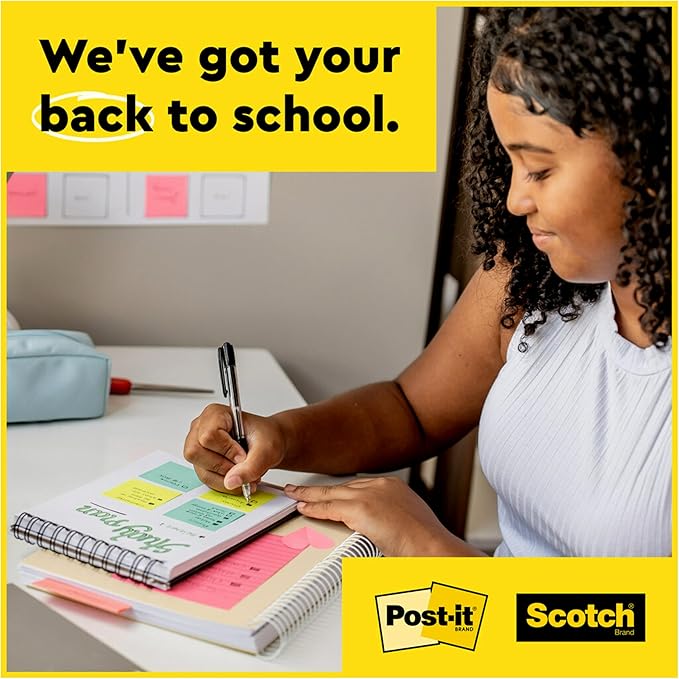 Post-it Super Sticky Pop-upNotes, 3x3 in, 6 Pads, 2X The Sticking Power, Energy Boost Collection, Bright Colors (Orange, Pink, Blue, Green),Recyclable (R330-6SSUC) (Pack of 12)