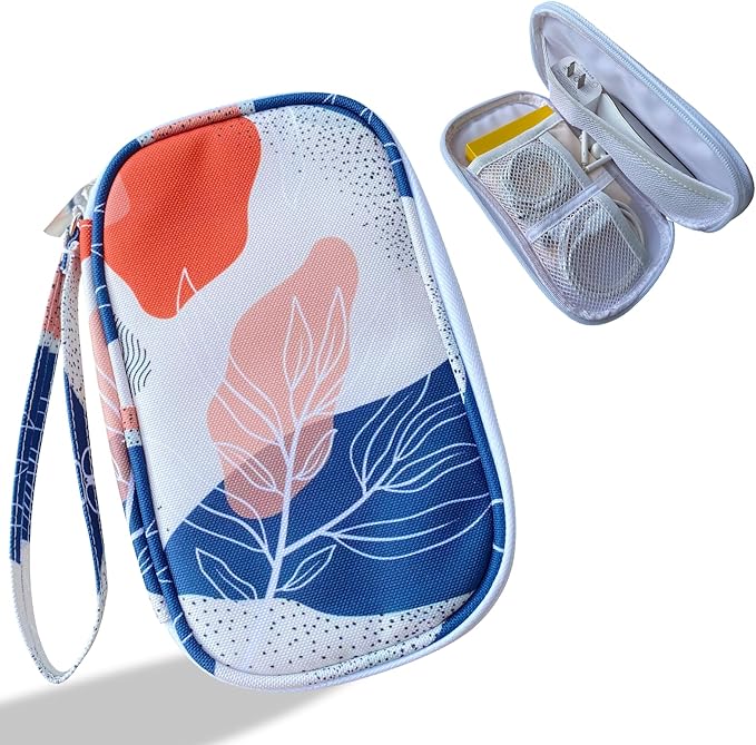Electronics Organizer Travel Case, Cable Organizer Travel Essentials Tech Pouch,Suitable for Charger, Cable, Phone，Flash Drive,Desert leaf