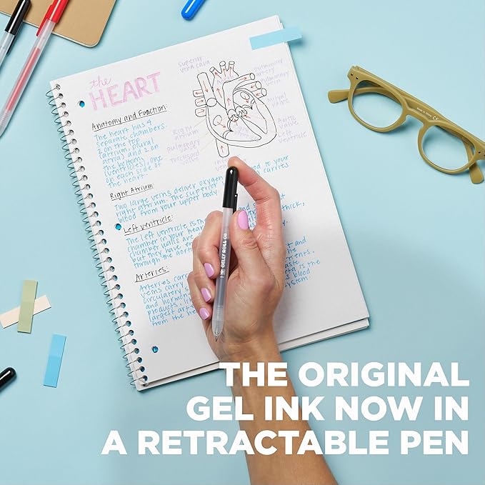 SAKURA Gelly Roll Retractable Gel Pens Colored - Opaque Color Set - Art Gifts, Holiday Gifts & DIY Projects - Medium Point Ink Pen - With White, Gold & Silver Ink - 10 Pack
