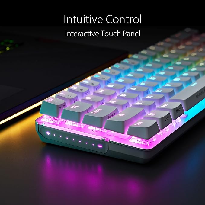 ASUS ROG Falchion Ace 65% RGB Compact Gaming Mechanical Keyboard, Lubed ROG NX Brown Switches & Switch Stabilizers, Sound-Dampening Foam, PBT Keycaps, Wired with KVM, Three Angles, Cover Case-Black