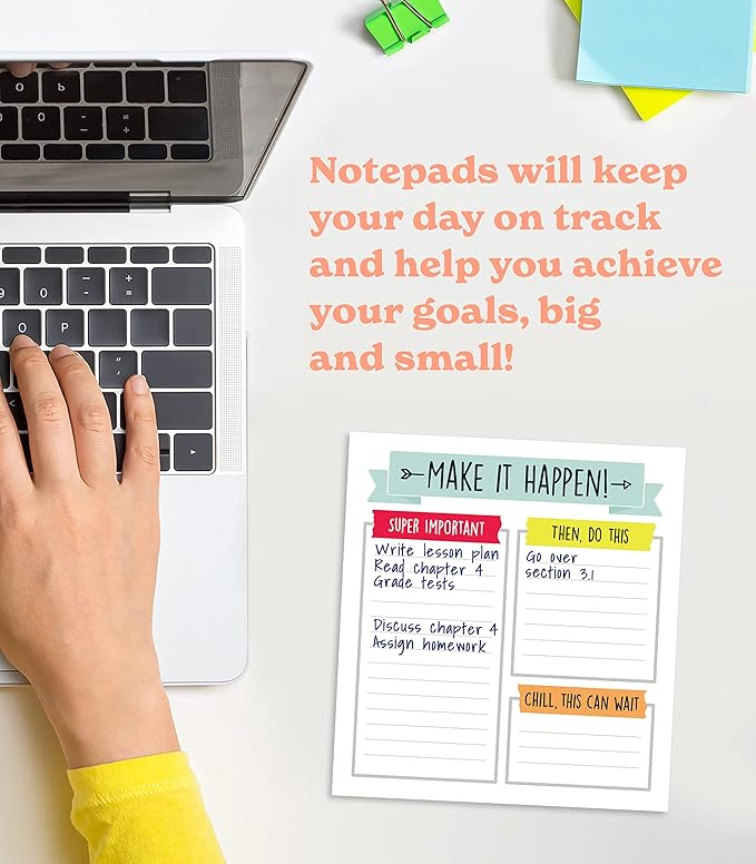 Carson Dellosa Aim High Notepad, 50 Sheet Note Pad With Lined Paper, To Do List, Checklist, Classroom Organization Stationary, Desk Accessories and Office Supplies