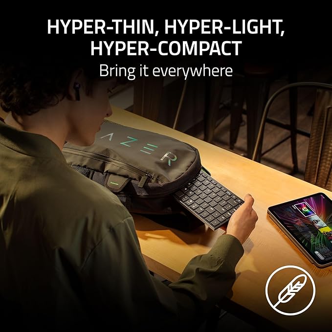 Razer Joro Portable Wireless Gaming Keyboard: Thin, Light, Compact - Chroma RGB - Low Profile Switches - Bluetooth - Long Battery Life - Snap Tap - For PC & Mac Laptops, Steam Deck, Smartphone, Tablet