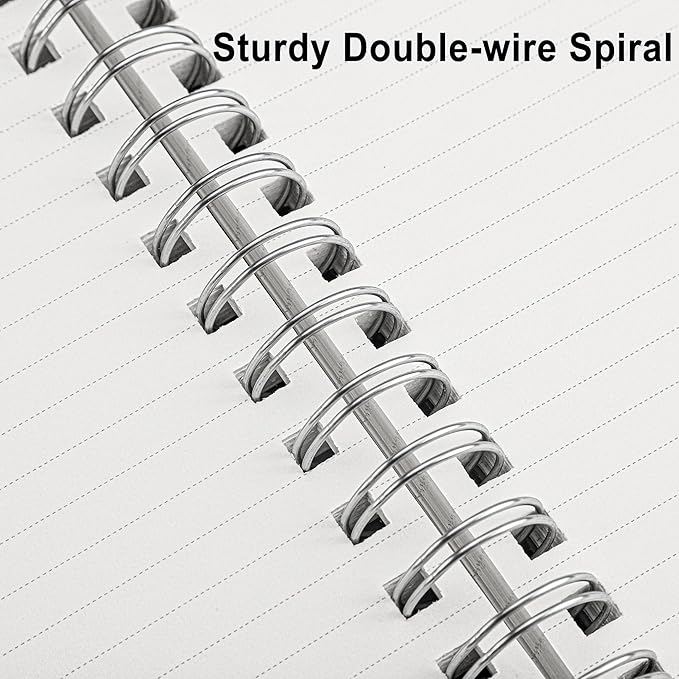 RETTACY Spiral College Ruled Notebook, 300 Pages, A5 Medium Size (5.7" x 8.2"), for School, Work, Writing, Journaling, 100 GSM Thick Paper, Flexible Plastic Cover (Tiffani Blue)