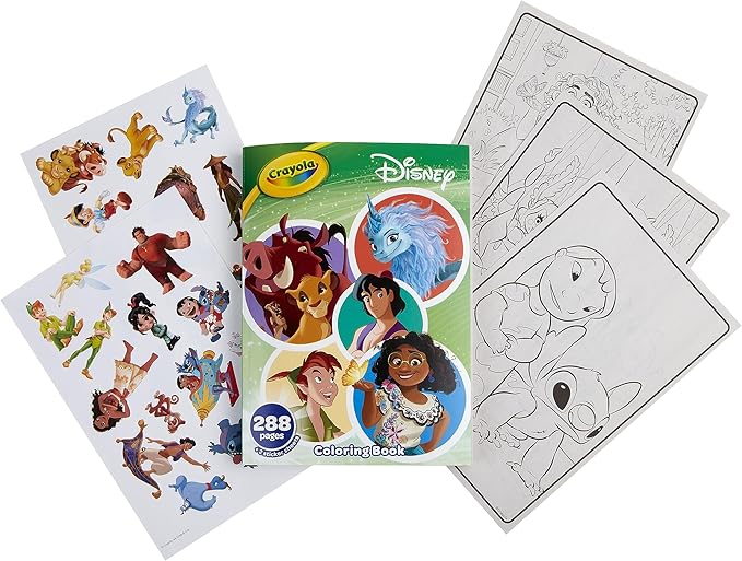 Crayola Coloring Book, Big Book of Disney Animation, 288 Coloring Pages, Gift for Kids, Age 3, 4, 5, 6