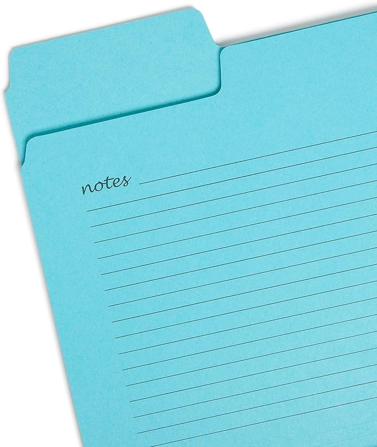 Smead SuperTab Notes Folder, Oversized 1/3-Cut Tab, Letter Size, Assorted Colors, 12 per Pack (11650)