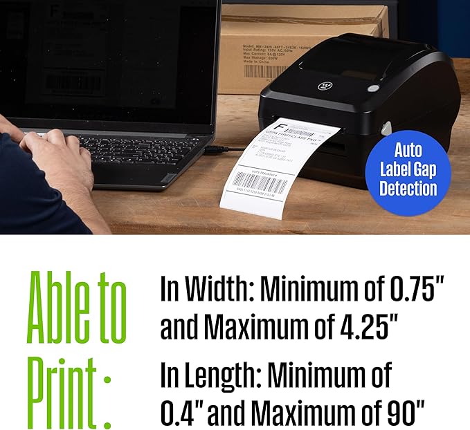 Westinghouse Thermal Shipping Label Printer USB, 4x6 Label Commercial Grade, Compatible with USPS, UPS, FedEx, eBay, Shopify, Amazon, & More, Desktop Label Printer for Packages, Includes Sample Labels