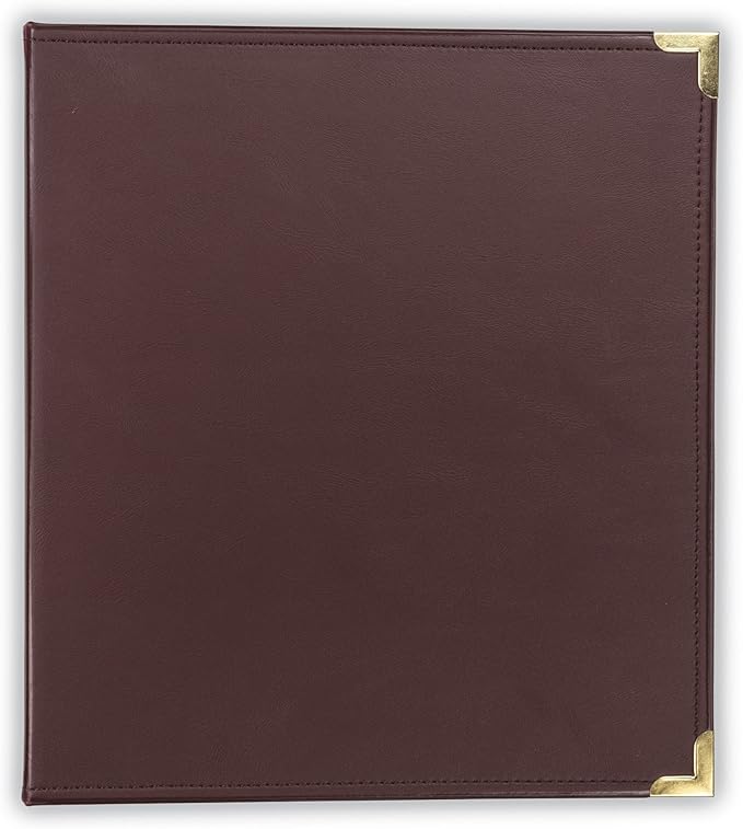 Samsill Classic Collection Leather 3 Ring Binder, Executive Presentation Portfolio, 0.5 Inch (Holds 100 Sheets), Brass Round Ring, Burgundy
