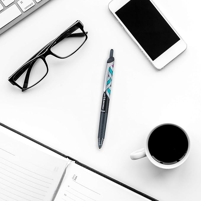 Pilot Precise V5 RT Refillable & Retractable Rolling Ball Pens, Extra Fine Point Pens, 0.5 mm, Assorted, Pack of 5 - Ideal for School, Journaling & Office Writing