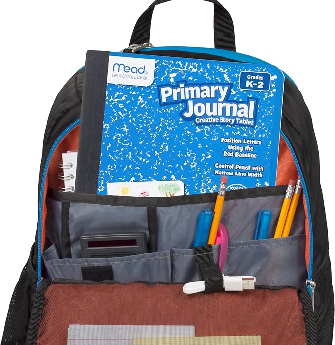 Mead Primary Journal, 12 Pack, Half Page Ruled, Grades K-2, 7-1/2" x 9-3/4", 100 Sheets per Journal, Assorted Colors (610052-ECM)