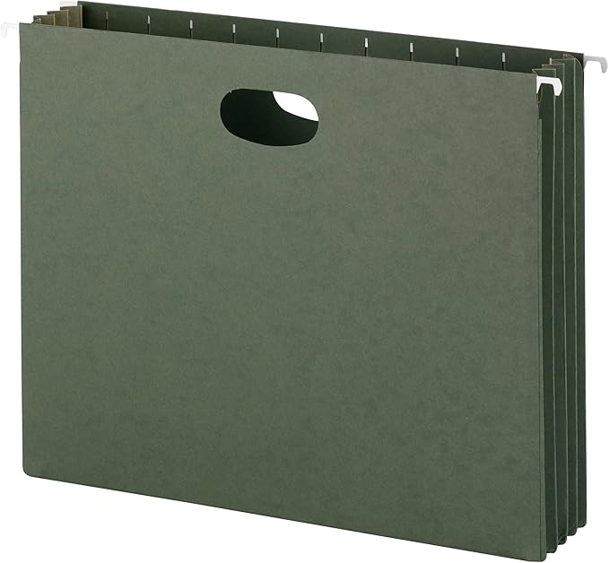 Smead Hanging File Pocket with Full-Height Gusset, 3-1/2" Expansion, Letter Size, Standard Green, 10 per Box (64220)