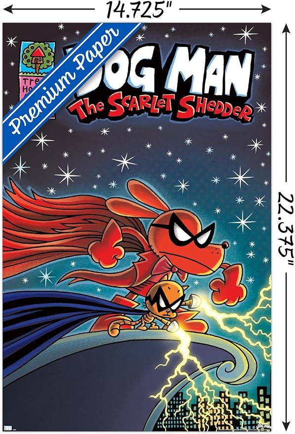 Dog Man - The Scarlet Shedder Wall Poster, 22.4L" x 14.7W", Premium Unframed Version