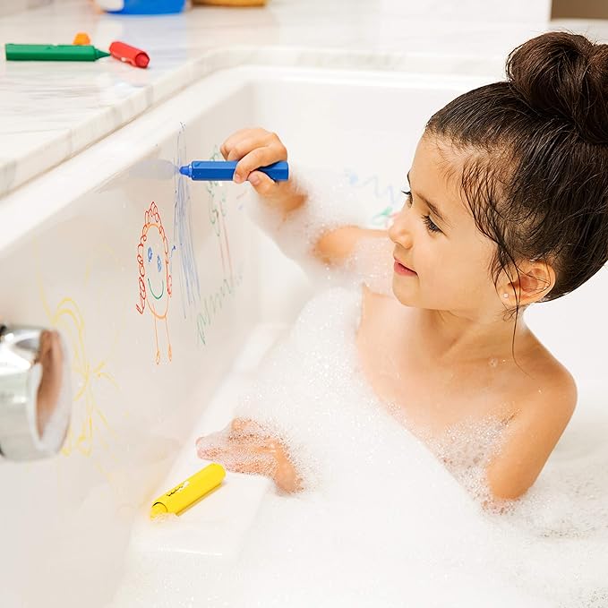 Munchkin Draw Bath Crayons Toddler Bath Toys, Non-Toxic and Washable, Fun Gift for Kids 36 Months and Up, 10 Count