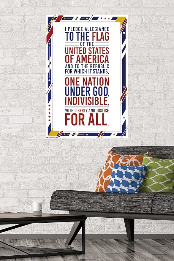 Trends International The United States Of America - Pledge Of Allegiance Wall Poster, 22.375" x 34", Premium Unframed Version