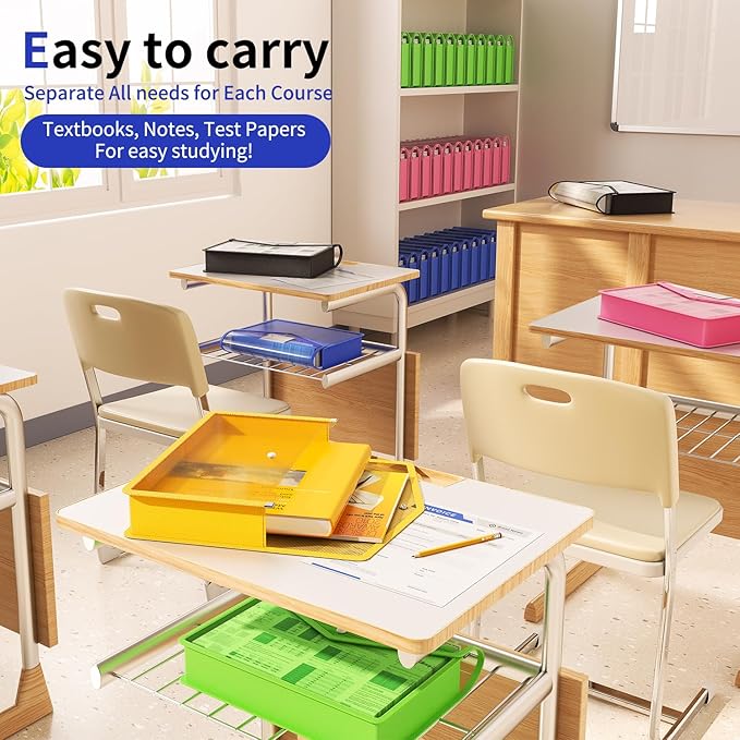 2 Pack Plastic Expanding File Folder, Transparent envelopes with Snap Closure, Fit Letter/A4 Size for School/Office/Home/Hospital, No Dividers, Large Capacity（Pink）