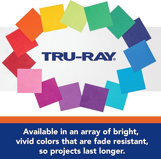 Tru-Ray® Construction Paper, 50% Recycled, 12" x 18", Festive Red, Pack Of 50