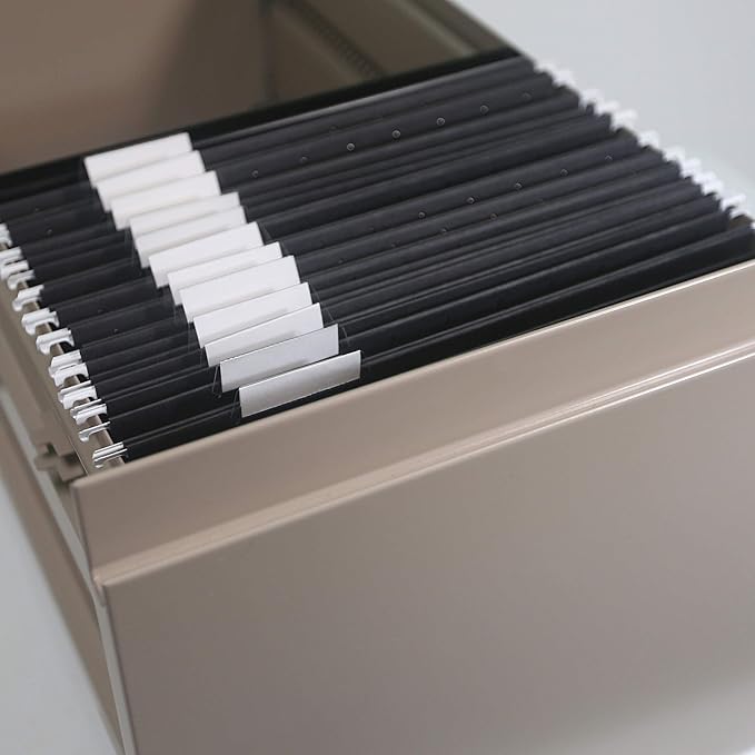 Smead Standard Hanging File Folders, 25 Count, Black, 1/5-Cut Adjustable Tabs, Letter Size (64062)