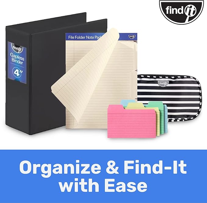 Find It File Folder Notepad - Pack of 12-9.5 x 12.5 Inch Notebook Organizer Folders for Filing, Document, and Clipboard Organization - Lavender