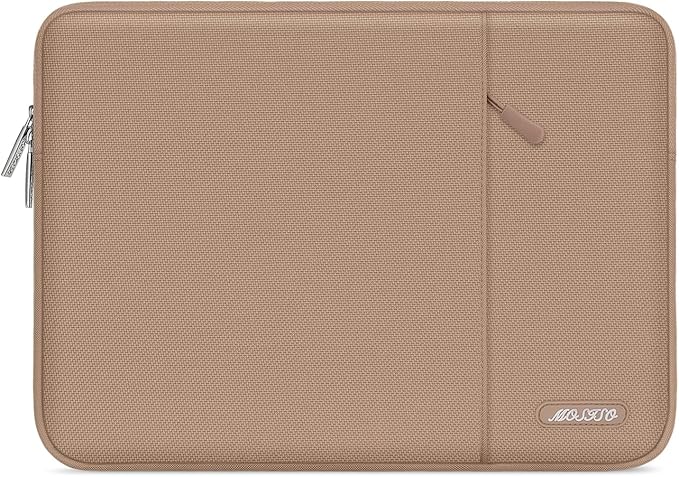 MOSISO Laptop Case 15 inch, 15 inch Laptop Sleeve Compatible with MacBook Air 15 M4 A3241 M3 A3114 M2 A2941 2025 2024 2023,Dell XPS 15,Polyester Vertical Computer Sleeve Bag with Pocket, Bronze Brown