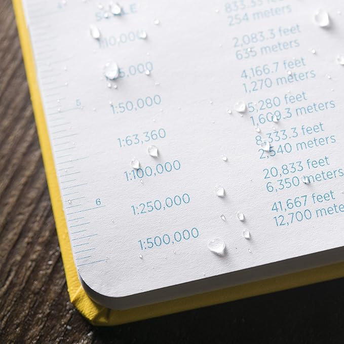 Rite in the Rain Weatherproof Hard Cover Sketchbook Notebook, 4.75" x 7.5", Yellow Cover, Blank Pattern (No. 330F)