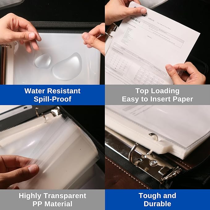 500 Pack Sheet Protectors 8.5x11, Heavy Duty Clear Plastic Sleeves for Paper & 3 Ring Binder, Top Loading Page Protectors with Reinforced 3-Hole Punch, Archival Safe - Office Werks