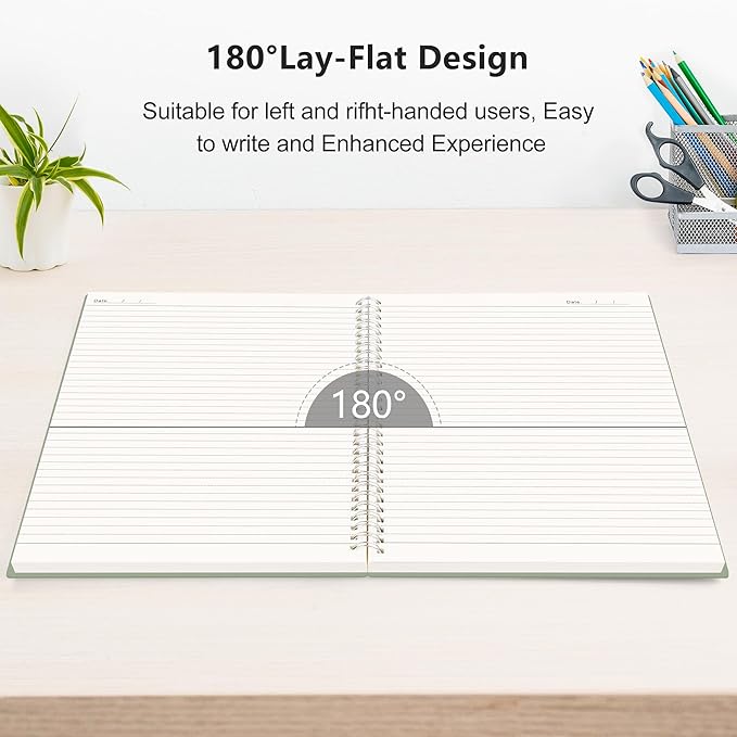 RETTACY Spiral College Ruled Notebook, 300 Pages, B5 Medium Size (7.4" x 10"), for School, Work, Writing, Journaling, 100 GSM Thick Paper, Flexible Plastic Cover (Tiffani Blue)