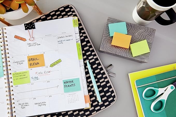 Post-it Mini Notes, 1 3/8 in. x 1 7/8 in., 12 Sticky Notes Pads, 100 Sheets per Pad, Poptimistic Collection, School Supplies and Oﬃce Products, The Original Post-it Note
