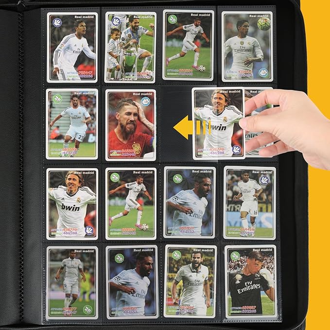 Trading Card Binder 16 Pocket, GERMUN PU Cover Card Binder for 1000+ Cards, Premium Trading Card Holder Folders, Double Sided Pocket Card Album for MTG, TCG (Dark Green)