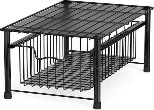Simple Houseware Stackable Basket Drawer, Black