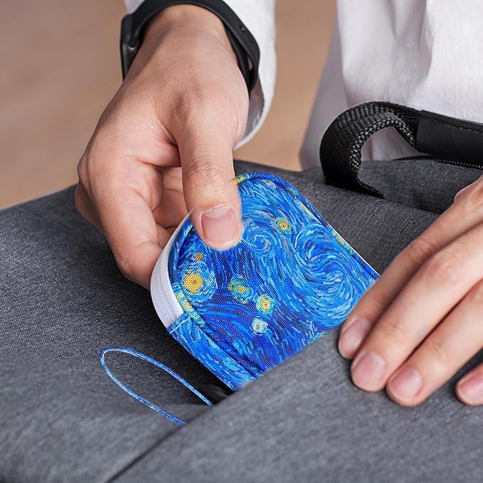 Electronics Organizer Travel Case, Cable Organizer Travel Essentials Tech Pouch,Suitable for Charger, Cable, Phone，Flash Drive,Starry Sky