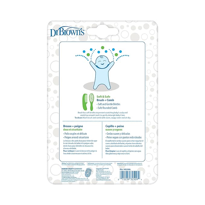 Dr. Brown's Soft and Safe Baby Brush + Comb