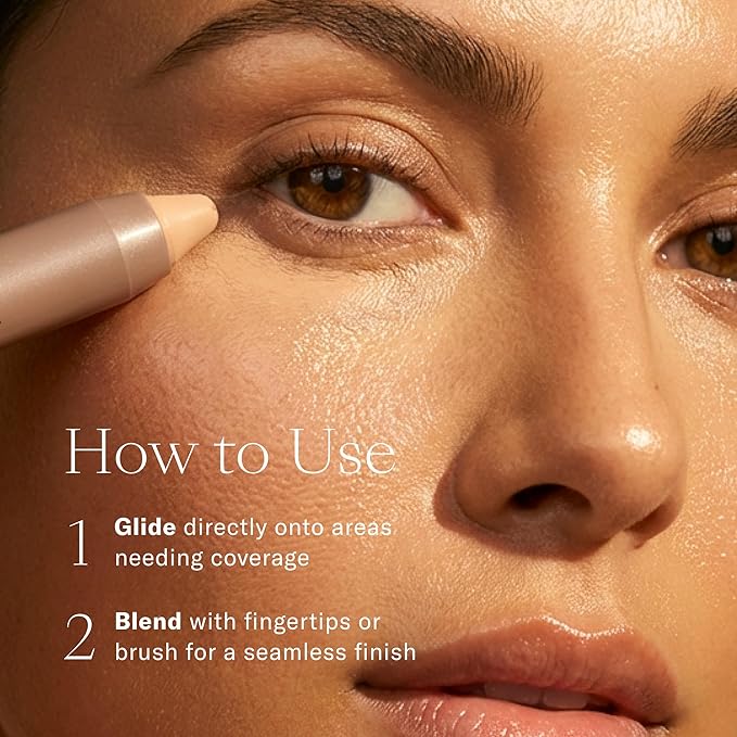 Josie Maran Argan Cream Concealer Crayon - Blemish & Under Eye Concealer Stick - Hydrating Luminous Finish with Buildable Coverage - Non-Comedogenic, Creaseless & Non-Cakey Formula - Medium 1 (0.1 oz)