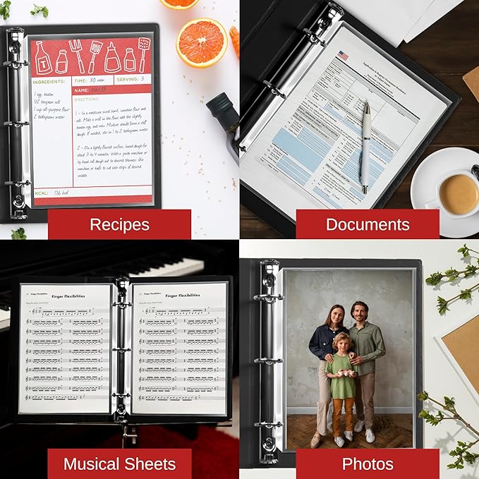 Office Werks Archival-Quality Document Protectors | Reinforced Clear Sheet Sleeves | Acid-Free 150 Pack | Heavy-Duty 3-Ring Binder Compatible | Transparent Letter-Size Page Covers