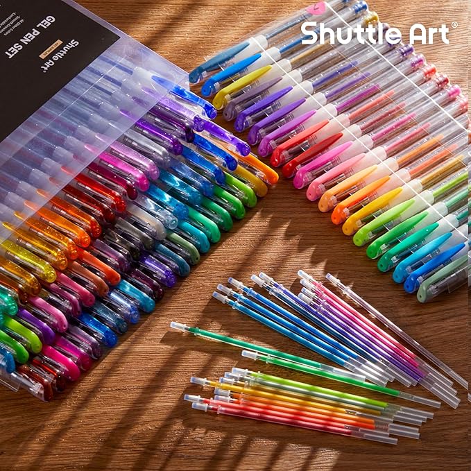 Shuttle Art 160 Pack Glitter Gel Pens, 80 Colors Glitter Gel Pens Set with 80 Refills for Adults Coloring Books Drawing Crafts Scrapbooking Journaling