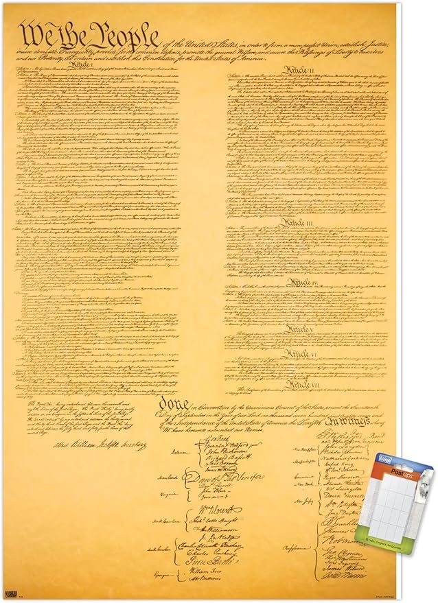 Trends International The Constitution Wall Poster, 14.725" x 22.375", Premium Poster & Mount Bundle