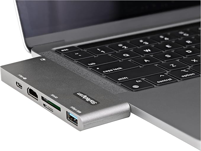 StarTech.com USB C Multiport Adapter for MacBook Pro/Air - USB Type-C to 4K HDMI, 100W Power Delivery Pass-Through, SD/MicroSD Slot, 2-Port USB 3.0 Hub - Portable USB-C Mini Dock (DKT30CMHSDPD)