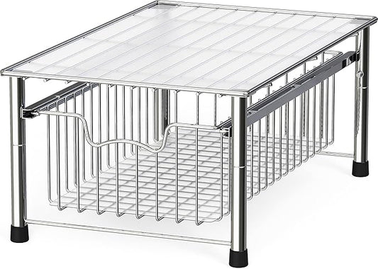 Simple Houseware Stackable Basket Drawer, Chrome