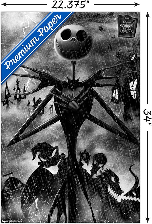 Disney Tim Burton's The Nightmare Before Christmas - Shadows Wall Poster, 34L" x 22.4W", Premium Unframed Version